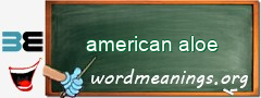 WordMeaning blackboard for american aloe